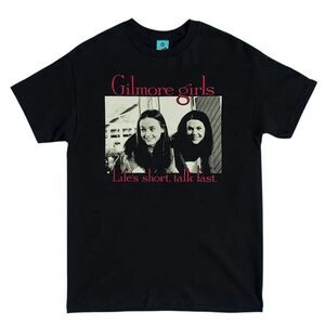Gilmore Girls Unisex Adult Life�'s Short Talk Fast T-Shirt / Black/Charcoal